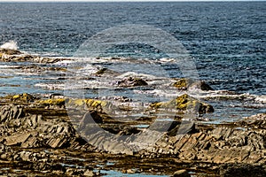 Seaway meets the rocks at Broom Point, Gros Morne National Park, Newfoundland, Canada