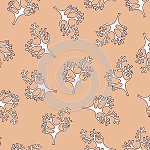 Seaweed seamless plant pattern. Vector stock illustration eps10.