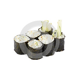 Seaweed wrapped sushi and cucumber