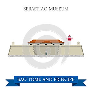 Sebastiao Museum SAO Tome and Principe Flat vector
