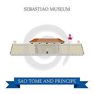 Sebastiao Museum SAO Tome and Principe Flat vector photo