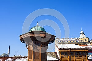The Sebilj wooden fountain, Sarajevo photo