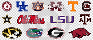 SEC teams logos set