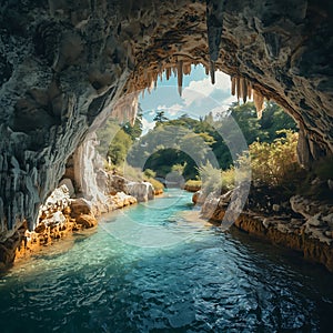 secenic river flowing through a rocky
