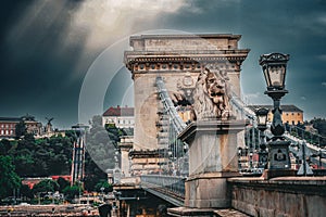 Secheni Bridge and Dark Clouds