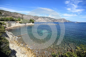 A secluded bay in the Mediterranean, France