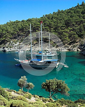 A secluded bay in the Turkish Mediterranean