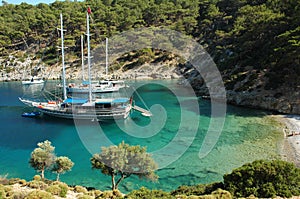 A secluded bay in the Turkish Mediterranean