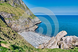 A secluded beach cove where grey and common seals are often found