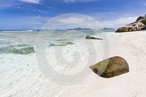 Secluded Beach In La Digue, Seychelles