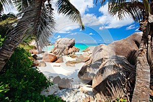 Secluded beach in Seychelles