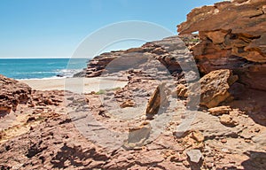 Secluded Cove with Sandstone Rock