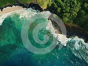 Secluded Paradise: Aerial View of a Hidden Beach