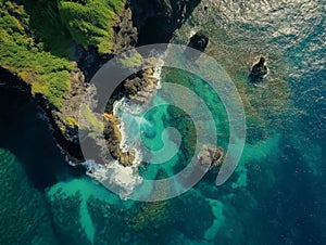 Secluded Paradise: Aerial View of a Hidden Beach