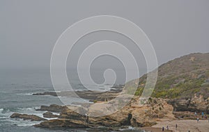 Secluded sand beach on the Pacific Ocean in Montana De Oro State Park, San Luis Obispo County, California