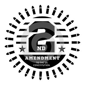 Second Amendment to the US Constitution to permit possession of weapons. Vector illustration on white
