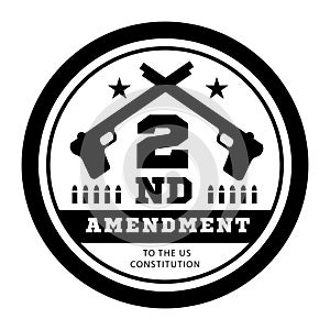 Second Amendment to the US Constitution to permit possession of weapons. Vector illustration on white