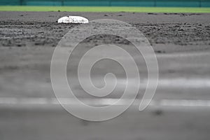 Second base of a baseball field