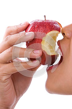 Second bite of red apple