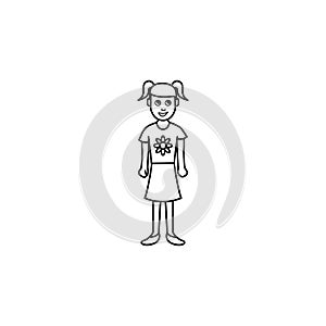 the second childhood period of a girl icon. Element of generation icon for mobile concept and web apps. Thin line icon for websit