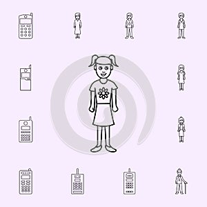 the second childhood period of a girl icon. Generation icons universal set for web and mobile