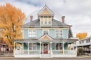 second empire victorian house with a bracketed cornice