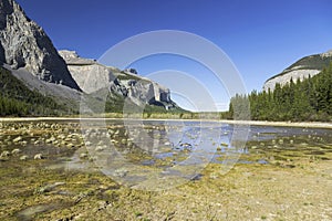 Second Ghost Lake Landscape Alberta Springtime Banff National Park Canadian Rocky Mountains