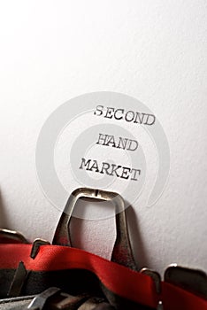 Second hand market text