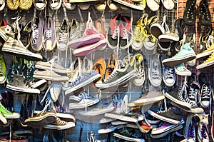 Second-hand trainers at Chatuchak Market, Bangkok