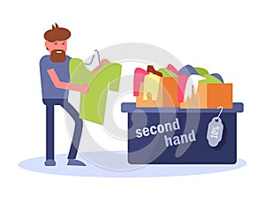 Second hand Vector. Cartoon. Isolated art on white background. Flat