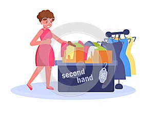Second hand Vector. Cartoon. Isolated art on white background. Flat