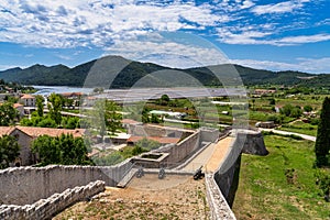 The second longest city wall in the world in Ston near Dubrovnik, Croatia