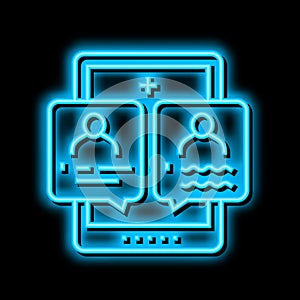 second opinion neon glow icon illustration