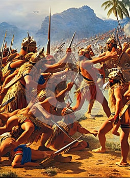 Second Punic War ca 206 BC . Fictional Battle Depiction. Generative AI.