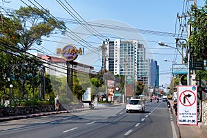 The Second Road in Pattaya in the direction to the Hard Rock Hotel