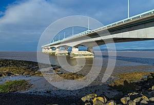 Second Severn Crossing, bridge over Bristol Channel between England and Wales. Five Kilometres or Three and one third miles long