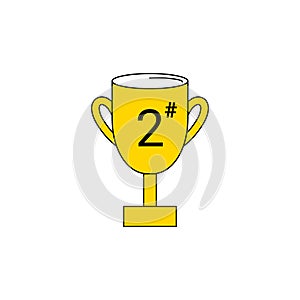 Second Winner cup icon colored symbol. Premium quality isolated championship element in trendy style.