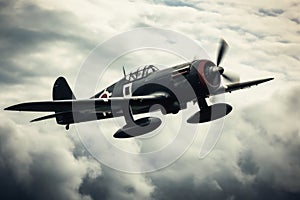 A second world war plane in the dramatic sky