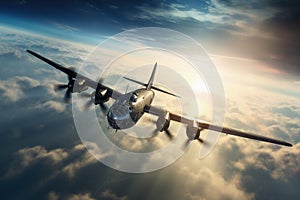 A second world war plane in the dramatic sky