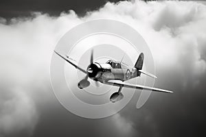 A second world war plane in the dramatic sky