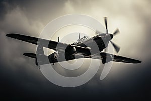 A second world war plane in the dramatic sky