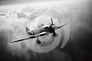 A second world war plane in the dramatic sky
