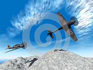 Second world war planes attack