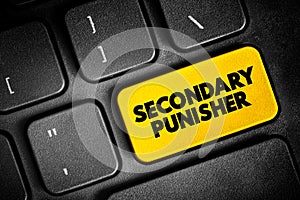 Secondary Punisher - describes punishers that acquire their effect as a result of conditioning instead, text button on keyboard,