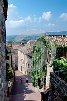 Secondary street and houses at San Gimignano