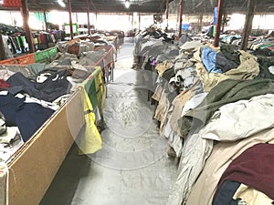 The Secondhand clothes in the market