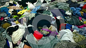 The Secondhand clothes in the market