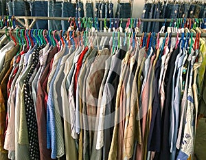 The Secondhand clothes in the market