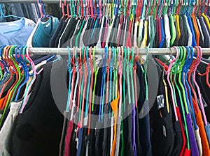 The Secondhand clothes in the market