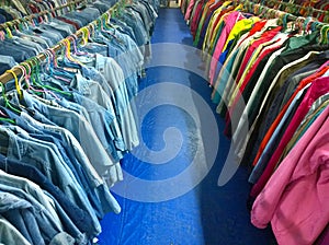 The Secondhand clothes in the market